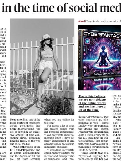 The Hindu featured my "Cyberfantasy" EP, discussing its themes of love and connection in the age of social media. It was great to see the concept resonate.