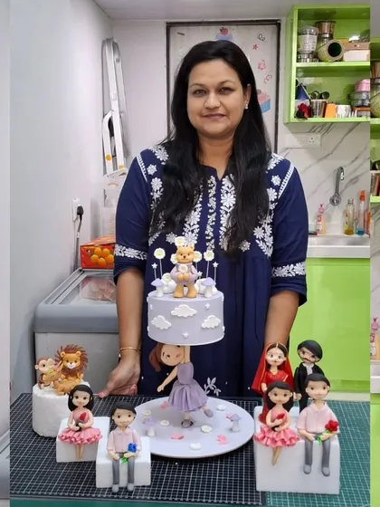 Reshma with all her creations from the 6-day masterclass. Seeing a student's growth and the pride on their face is the most rewarding part of being a mentor.