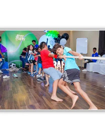 Another intense round of tug-of-war, showing the competitive spirit and fun of the game.