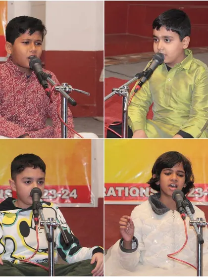 Our youngest performers at the Rohini Ayyappa Temple event. Their innocent voices added a special purity to the evening.