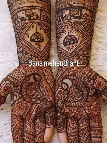 Another angle of the symmetrical peacock and jhumki design, showing the fine details.