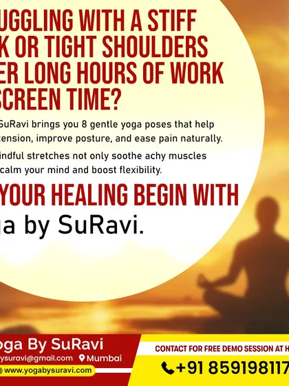 If you suffer from a stiff neck or tight shoulders from screen time, our gentle yoga poses can provide natural relief and improve your posture.