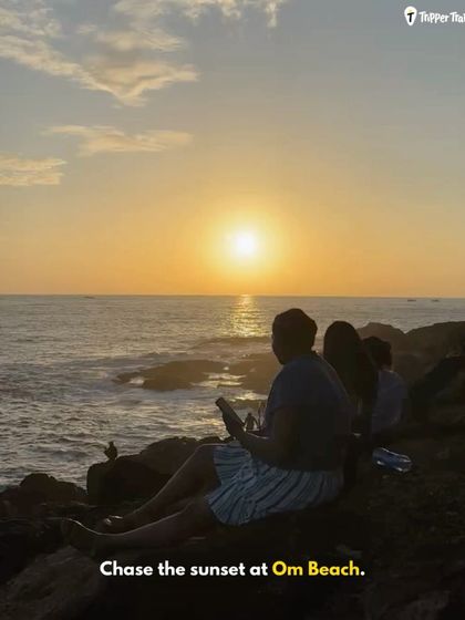 Chasing the sunset at Om Beach in Gokarna. This is a daily ritual on our trips, a moment to pause, breathe, and appreciate the simple beauty of the world.
