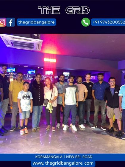 A group of friends and family enjoying their time at The Grid.