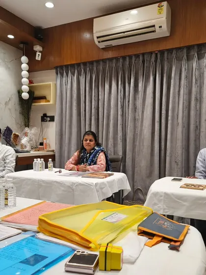 Participants at my numerology workshop, ready with their notes and tools to learn the science of numbers.