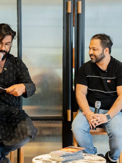 Author Ashish Godya recites a powerful piece from his book "The Artist and the Poet." We ensure every performance is captivating, with professional audio setups for clarity.