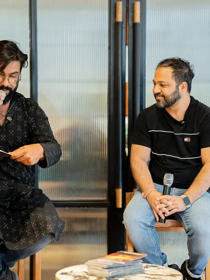 Author Ashish Godya recites a powerful piece from his book "The Artist and the Poet." We ensure every performance is captivating, with professional audio setups for clarity.