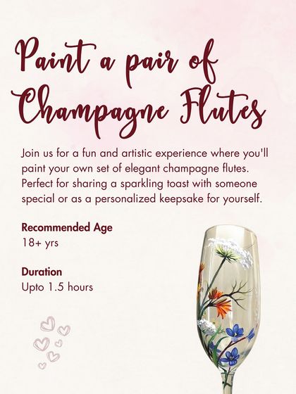 Elevate your glassware with a personal touch. In this workshop, you can paint your own set of elegant champagne flutes, perfect for a special occasion or as a personalized gift.