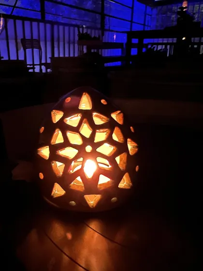 There is something so peaceful about the warm glow of a candle inside a handmade tea light holder. I designed this piece with intricate cutouts to cast beautiful shadows, creating a serene atmosphere for Diwali or any quiet evening.