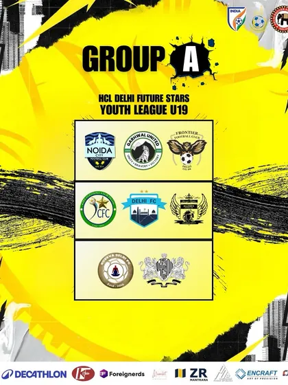 The group draw for our U19 team in the Tier 1 Delhi Youth League, setting the stage for a competitive season.