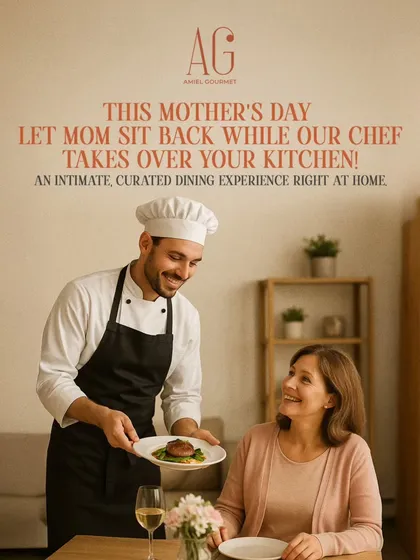 This Mother's Day, let Mom sit back while our chef takes over your kitchen. We offer an intimate, curated dining experience right at home, because she deserves more than just flowers.