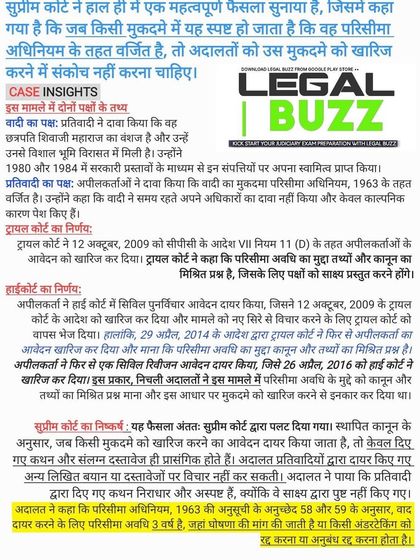 This Supreme Court judgment clarifies that a lawsuit barred by the statute of limitations should not be dismissed hesitantly. Understanding the Limitation Act is crucial for filing any civil case.