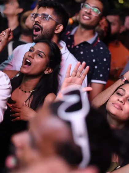 The crowd singing along to their favorite tracks.