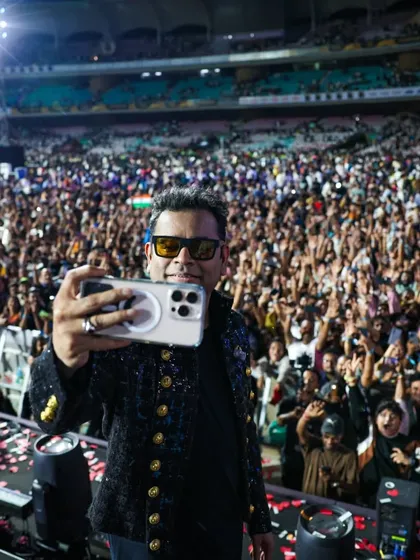 We bring legends to the stage and connect them with their audience on a massive scale. The iconic A.R. Rahman captures a moment with tens of thousands of his fans, a testament to the epic, stadium-sized experiences we deliver for the world's biggest artists.