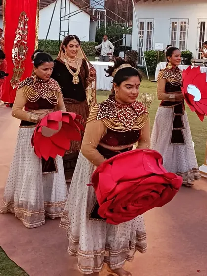 The bride's grand entry at her Goa beach wedding, a truly cinematic moment.