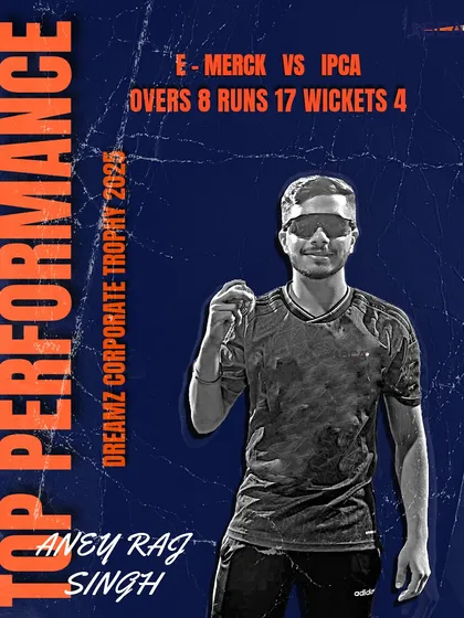 A top-class bowling performance from Aney Raj Singh in the Dreamz Corporate Trophy, taking 4 wickets for only 17 runs.