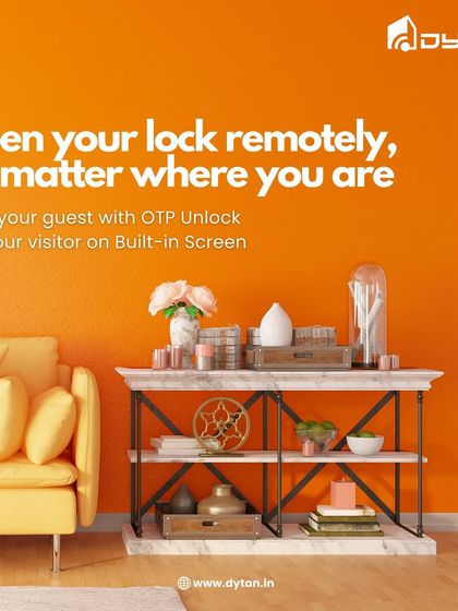 Peace of mind is always within reach. This image shows a comfortable living space, secured by a smart lock that you can control from anywhere.