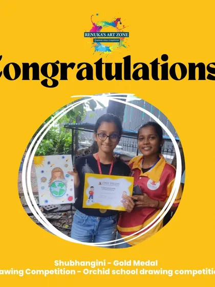 Congratulations to our student Shubhangini for winning a Gold Medal in the drawing competition held by Orchids International school.