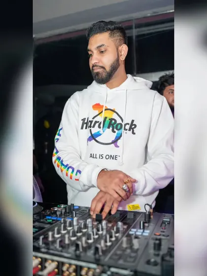 A focused moment at the decks, wearing a Hard Rock hoodie. The mantra is to be in the moment and stay focused on being the best version of myself.