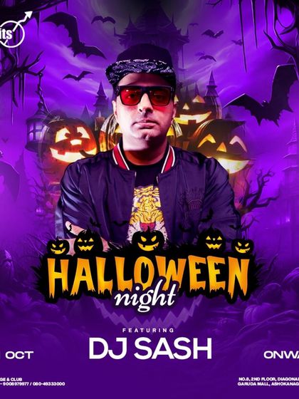 My Halloween Night poster. I love creating a spooky, high-energy vibe for themed parties like this.