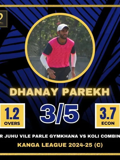 Dhanay Parekh with another game-changing spell in the Kanga League, taking 3 wickets in just 8 balls.