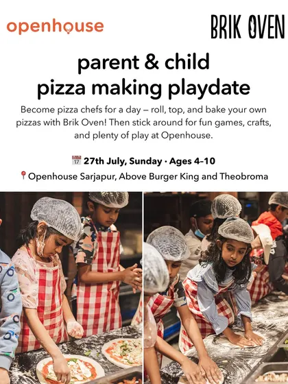 Stay updated with our upcoming events. These posters give you a peek into the exciting, themed playdates we have planned, from Peter Rabbit's Garden Party to a Brik Oven Pizza Making day.
