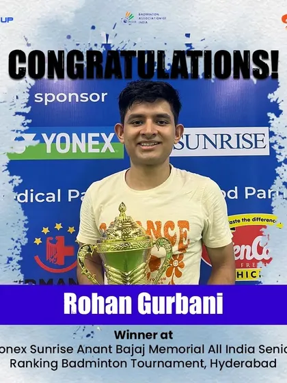 We celebrate Rohan Gurbani’s victory at the Yonex Sunrise Anant Bajaj Memorial All India Senior Ranking Badminton Tournament. Winning a senior national ranking event demonstrates the successful transition from junior promise to senior-level excellence that our program facilitates.