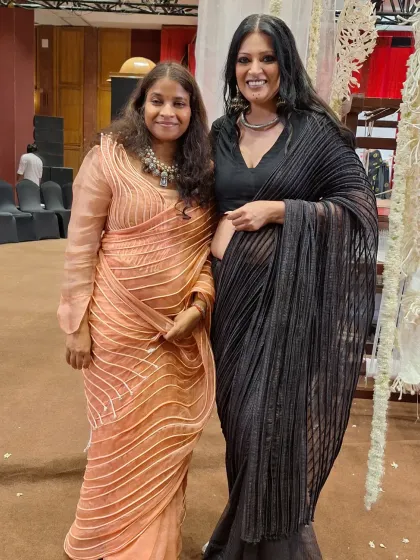 With the designer Vaishali S. herself. Wearing her creation while celebrating her work was a true honor. Her designs are a testament to the power of Indian handlooms.
