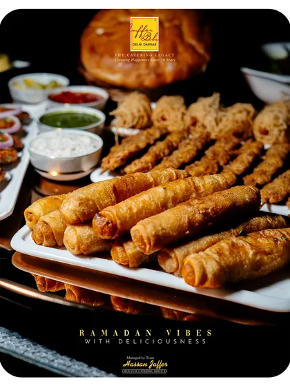 Ramadan vibes with deliciousness. A platter of our crispy spring rolls and succulent kebabs, perfect starters for any Iftar party.