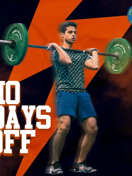 We believe in consistency. This image captures our "No Days Off" mentality, where every session is a chance to get stronger. Here, an athlete performs a clean, a core lift in our cross-functional strength program.