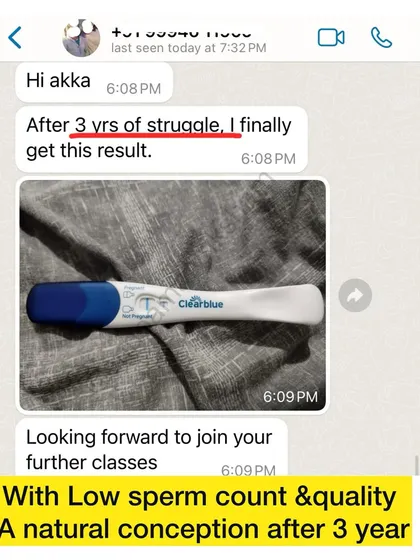 This journey is for husbands too. When this couple came to me, they were struggling with low sperm count and quality. After 3 years, with changes in diet and lifestyle, they finally got their positive result. It shows that when you work together, miracles can happen.