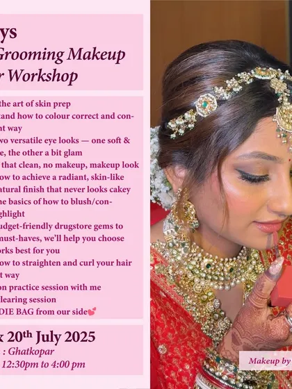 Here’s the full breakdown of what we cover in the workshop. From mastering skin prep to learning versatile eye looks and even basic hair styling, you get all the skills you need to feel confident.