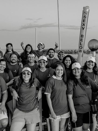 A black and white shot of our Sipadan crew. It captures the timeless feeling of adventure and friendship.