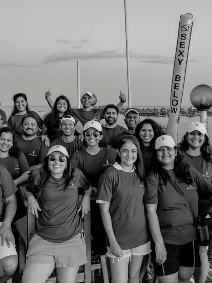 A black and white shot of our Sipadan crew. It captures the timeless feeling of adventure and friendship.