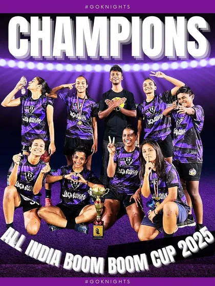 Double champions in Goa. Our Open Women's team celebrating their victory in the All India Boom Boom Cup 2025.