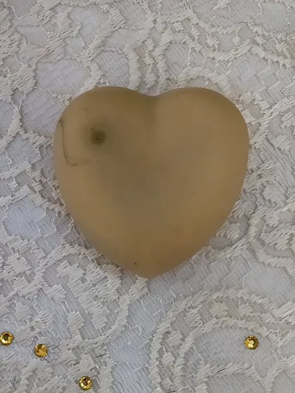 My 'Hope' soap in a heart shape. It's scented with an uplifting blend of Rosemary, Lavender, and Grapefruit.