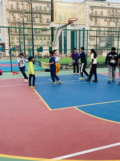Players get into position for a play.