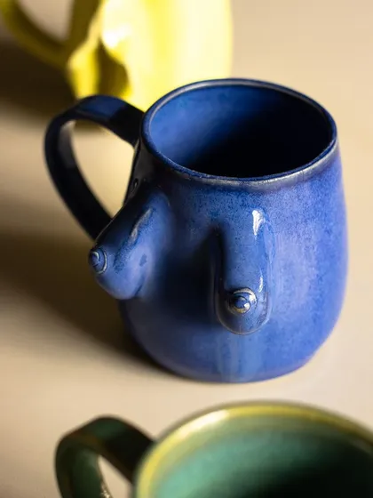 Meet our iconic boob mug. It's bold, it's body-positive, and it’s one of our most talked about pieces. We make them in all sorts of vibrant colors, each one celebrating the female form.