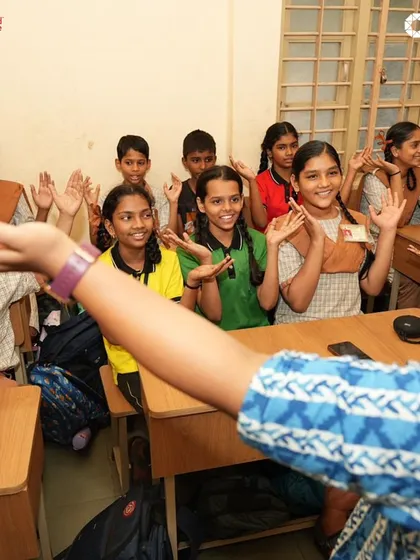 An interactive session where students are fully engaged, learning through call and response.