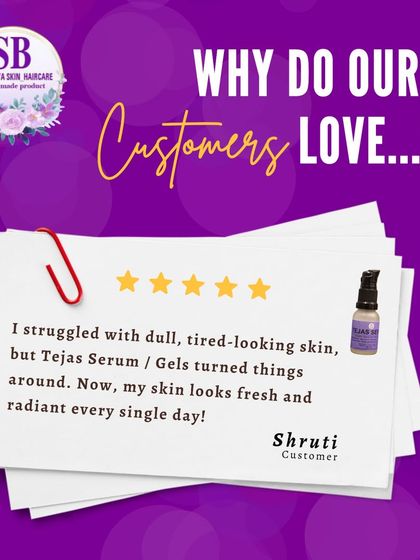 Shruti's story of how my Tejas Serum and Gels transformed her dull, tired-looking skin to fresh and radiant. This is the kind of feedback that fuels my passion.