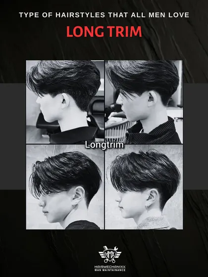 A Long Trim doesn't have to be boring. We specialize in scissor cuts that maintain length while adding shape and texture, as seen in these examples of modern, longer hairstyles for men.