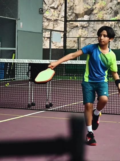 A young athlete showing perfect form on the pickleball court. I welcome players of all ages to come and learn this exciting sport in a professional and fun environment.