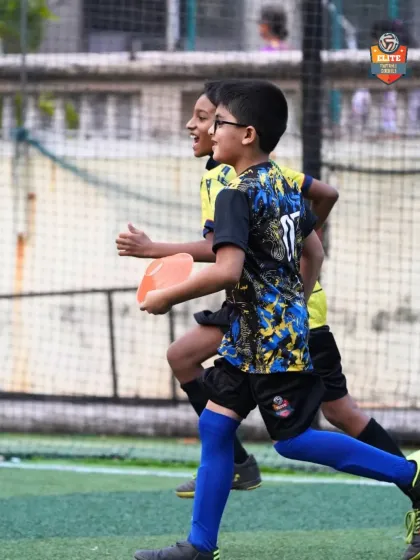 Players participate in a fun running drill, building camaraderie while improving their fitness.