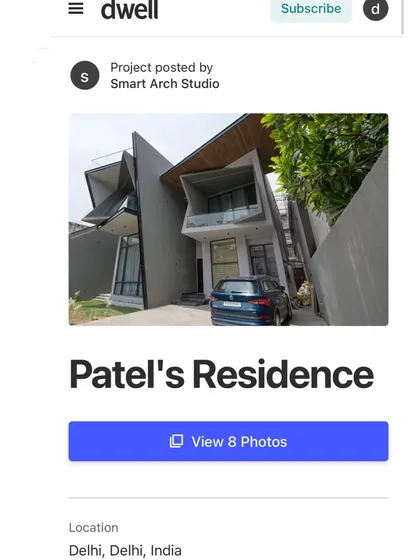 Our Patel's Residence project also featured on Dwell's platform.