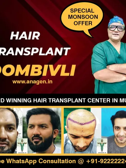 A special monsoon offer for hair transplants in Dombivli. Our award winning center in Mumbai provides affordable, high quality hair restoration services.