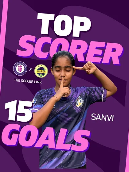 Sanvi, the Top Scorer for our U14 team with an incredible 15 goals in the tournament.