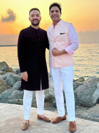 Catching up with a brother at a beautiful sunset wedding. The relationships I build are one of the best parts of my job.