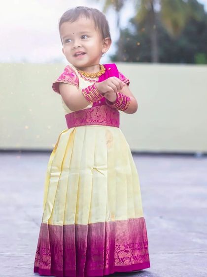 Brides of Bhavana - Custom Kids' Wear Classic Pattu Pavadai Sets photo 3