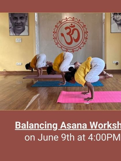 Our Balancing Asana Workshop helps you cultivate focus and stability. Here, students work on Bakasana (Crow Pose) to improve arm strength and concentration.
