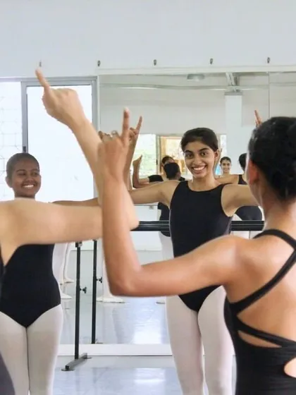 Our National Youth Ballet students are always exploring new choreography. Here, they are working on a piece inspired by a different culture, using their ballet technique to interpret new styles of movement.